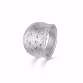 BRED SØLV RING MED STEN - Ringe sølv
