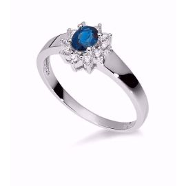 GULD RING MED SAFIR &amp; BRILLANTER - Ringe guld