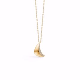 FORGYLDT HALSKÆDE MED ZIRKONIA STEN - Halskæde