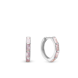 PINK BAQUETTE CREOL - Øreringe sølv