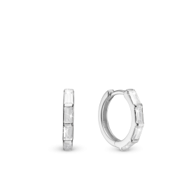 WHITE BAQUETTE CREOL - Øreringe sølv