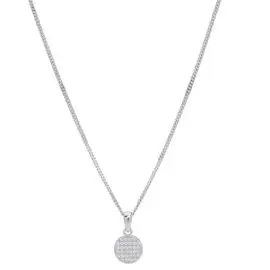 ANNIE NOR HALSKÆDE MED ZIAKONIA PÅ RUNDPLADE VEDHÆNG - Halskæde sølv