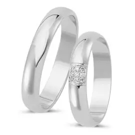 Vielsesring 14 karat hvidguld - Nuran