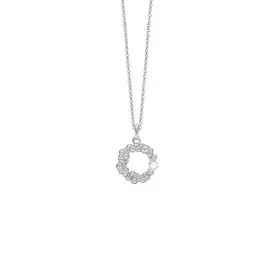 HALSKÆDE MED KUGLER I CIRKEL - Halskæde sølv