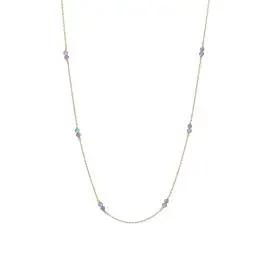 HALSKÆDE MED AMETYST &amp; BLÅ QUARTZ - Halskæde