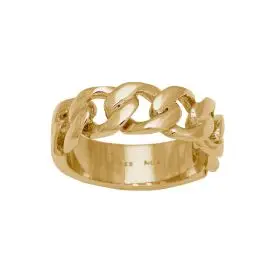 7 MM. FORGYLDT SØLVRING MED PANZER MØNSTER - SMYKKER