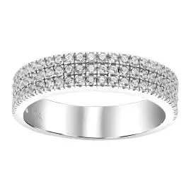 ADINA NOR 3 RÆKKET ZIRKONIA SØLV RING - Ringe sølv