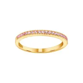 HELLE NOR FORGYLDT RING MED LYSERØDE ZIRKONIAER - Joanli Nor