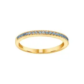 HELLE NOR FORGYLDT RING MED LYSEBLÅ ZIRKONIAER - Joanli Nor