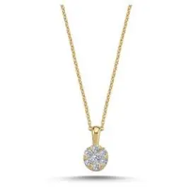 FLORA VEDHÆNG 14 KARAT 0,17CT - Vedhæng guld