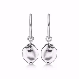 SØLV CREOL MED PLADE - Øreringe sølv