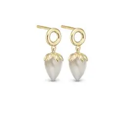 CHRISTINA ØRESTIKKER MED MÅNESTEN - Øreringe forgyldt