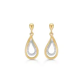 14 KT ØREHÆNGERE M. BRILLIANT - SMYKKER