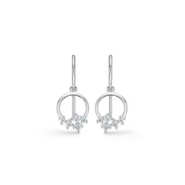 9 KT HVIDGULD ØREHÆNGERE M. ZIR - Øreringe hvidguld