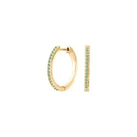 FORGYLDTE CREOLER MED GRØNNE STEN - Joanli Nor