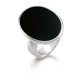 SØLV RING MED STOR ONYX - SALE – 50%