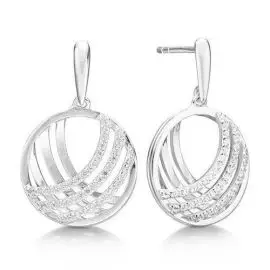 SØLV ØREHÆNGERE MED KLARE STEN - SALE SMYKKER