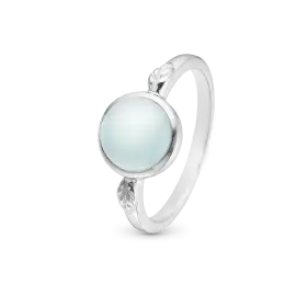 CHRISTINA BLUE CHALCEDONY - Ringe sølv