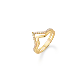 "V" RING MED KLARE STEN - SMYKKER