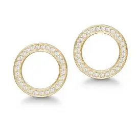 CIRKEL ØRESTIKKER MED KLARE STEN - SALE – 30%