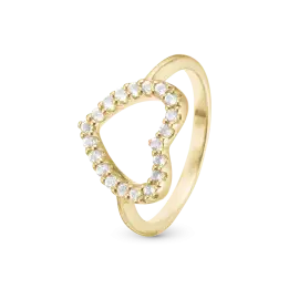CHRISTINA TOPAZ HEART RING - Ringe forgyldt
