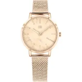 TOMMY HILFIGER DAMEUR I ROSA FORGYLDT - Dame ure med lænke