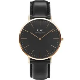 DANIEL WELLINGTON SHEFFIELD 40MM SORT REM OG URSKIVE. - HERRE URE