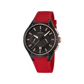 FESTINA HR. MED RØD GUMMIREM - Festina