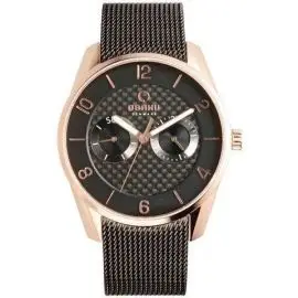 OBAKU HERREUR I DOUBLE MED BRUN MESH LÆNKE - Obaku