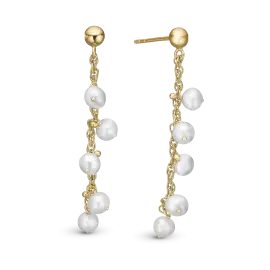 DANGLING PEARL ØRERINGE - Øreringe forgyldt