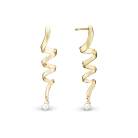 PEARL TWIST ØRERINGE - Øreringe forgyldt
