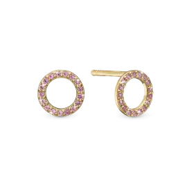 PINK CIRCLE ØRESTIKKER - Øreringe forgyldt
