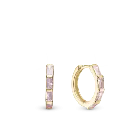 PINK BAQUETTE CREOL - Øreringe forgyldt