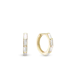 WHITE BAQUETTE CREOL - Øreringe forgyldt