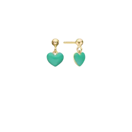 TYRKIS HJERTE ØRESTIKKER - Øreringe