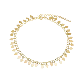 ANKELKÆDE MED PYNT - Forgyldt ankelkæde