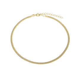 FLAD SLANGE ANKELKÆDE - Forgyldt ankelkæde