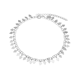 ANKELKÆDE MED PYNT - Sølv ankelkæde