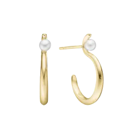 CREOL MED PERLE - Øreringe forgyldt