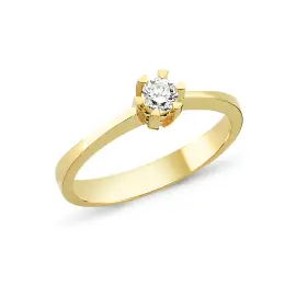 STAR RING 14 KARAT MED 0,10CT - FORLOVELSE & VIELSE